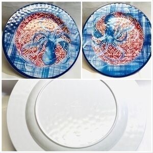Tommy Bahama Reg Blue Melamine 4-Dinner Plates